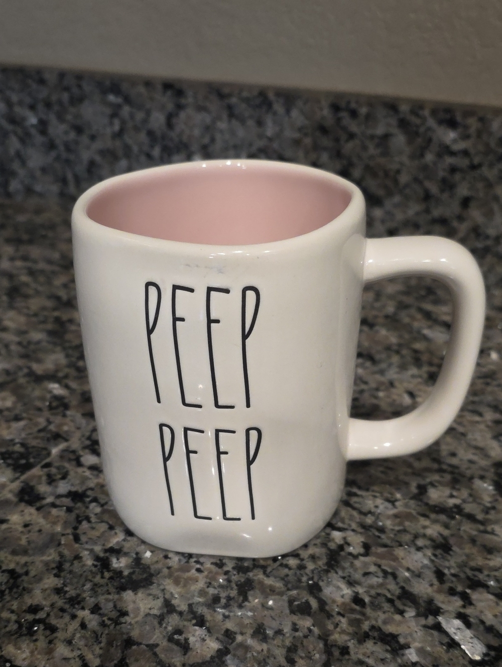 Rae Dunn 'Peep Peep' Mug with Pink Interior